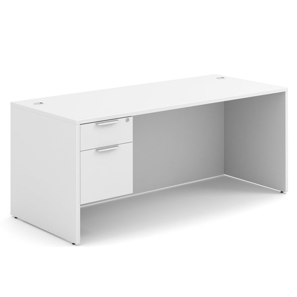 OfficeSource OS Laminate Collection Single 3/4 Pedestal Desk - 71'' x 30''
