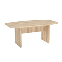 Boat Shaped Conference Table with Slab Base
