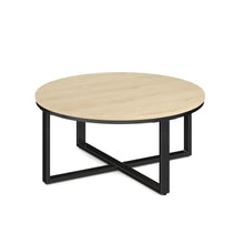 Kora 36'' Round Occasional Table with Black Metal Base