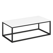 Lenox 24'' x 48'' Rectangular  Coffee Table with Black Metal Base