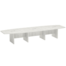 OfficeSource | OS Laminate Conference Tables | Expandable Boat Shaped Conference Table with Slab Base - 14'