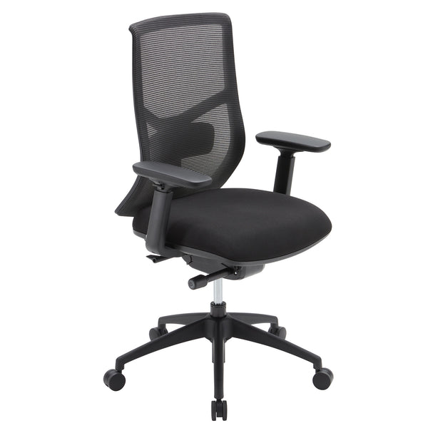 OfficeSource Starlight High Back Luxe Task Chair with Black Frame and Seat Slider