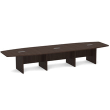 OfficeSource | OS Laminate Conference Tables | Expandable Boat Shaped Conference Table with Slab Base - 14'