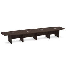 OfficeSource | OS Laminate Conference Tables | Expandable Boat Shaped Conference Table with Slab Base - 18'