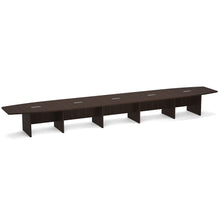 OfficeSource | OS Laminate Conference Tables | Expandable Boat Shaped Conference Table with Slab Base - 22'
