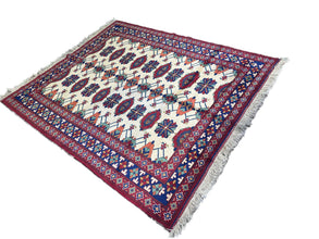 7x5 Silk Road Collection Rug – Handmade Afghan Wool Carpet