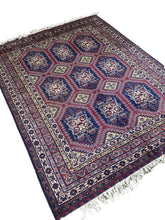 7x5 Afghan Caravan Collection Rug – Tribal Red & Black Wool