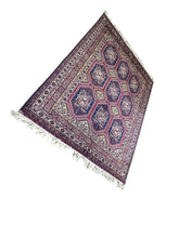 7x5 Afghan Caravan Collection Rug – Tribal Red & Black Wool
