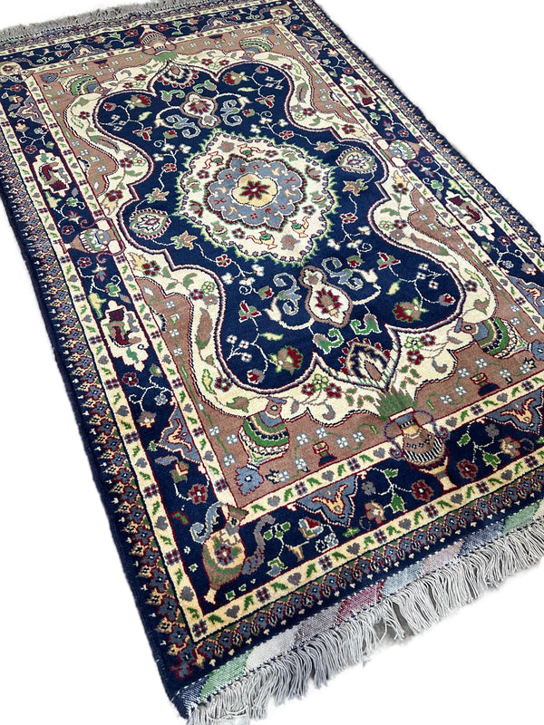 3x5 Afghan Caravan Collection Rug – Tribal Red & Black Wool