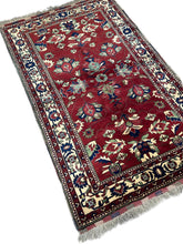 3x5 Afghan Caravan Collection Rug – Tribal Red & Black Wool