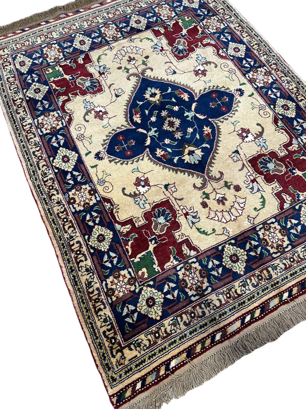 3x5 Afghan Caravan Collection Rug – Tribal Red & Black Wool
