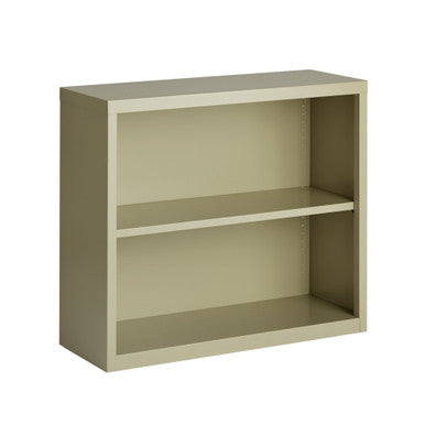OfficeSource Steel Bookcase Collection 2 Shelf Metal Bookcase, 30'' High