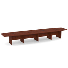 OfficeSource | OS Laminate Conference Tables | Expandable Boat Shaped Conference Table with Slab Base - 18'