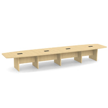 OfficeSource | OS Laminate Conference Tables | Expandable Boat Shaped Conference Table with Slab Base - 18'