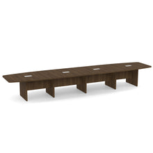 OfficeSource | OS Laminate Conference Tables | Expandable Boat Shaped Conference Table with Slab Base - 18'