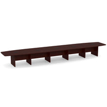 OfficeSource | OS Laminate Conference Tables | Expandable Boat Shaped Conference Table with Slab Base - 22'