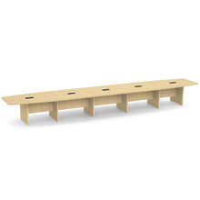 OfficeSource | OS Laminate Conference Tables | Expandable Boat Shaped Conference Table with Slab Base - 22'