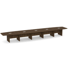 OfficeSource | OS Laminate Conference Tables | Expandable Boat Shaped Conference Table with Slab Base - 22'