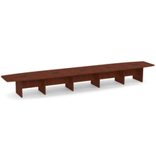 OfficeSource | OS Laminate Conference Tables | Expandable Boat Shaped Conference Table with Slab Base - 22'