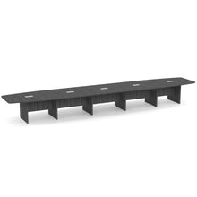 OfficeSource | OS Laminate Conference Tables | Expandable Boat Shaped Conference Table with Slab Base - 22'
