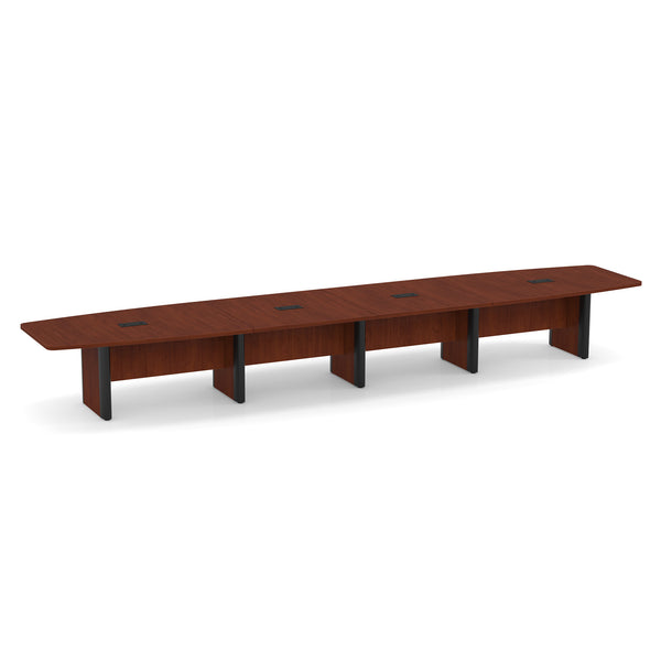 OfficeSource | OS Laminate Conference Tables | Expandable Boat Shaped Conference Table with Elliptical Base - 20'