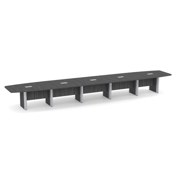 OfficeSource | OS Laminate Conference Tables | Expandable Boat Shaped Conference Table with Elliptical Base - 22'