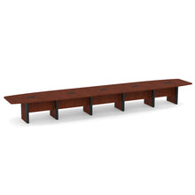 OfficeSource | OS Laminate Conference Tables | Expandable Boat Shaped Conference Table with Elliptical Base - 22'