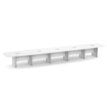 OfficeSource | OS Laminate Conference Tables | Expandable Boat Shaped Conference Table with Elliptical Base - 22'