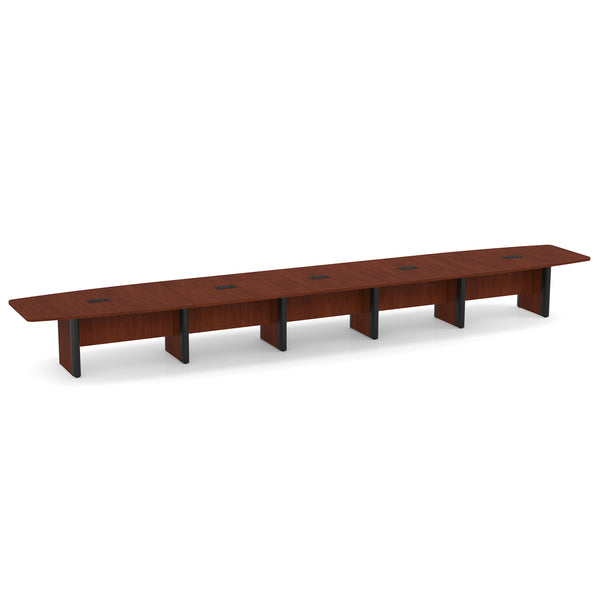 OfficeSource | OS Laminate Conference Tables | Expandable Boat Shaped Conference Table with Elliptical Base - 24'