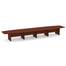 OfficeSource | OS Laminate Conference Tables | Expandable Boat Shaped Conference Table with Slab Base - 20'