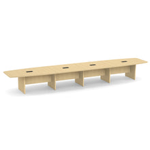 OfficeSource | OS Laminate Conference Tables | Expandable Boat Shaped Conference Table with Slab Base - 20'