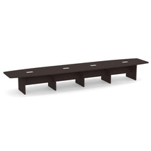 OfficeSource | OS Laminate Conference Tables | Expandable Boat Shaped Conference Table with Slab Base - 20'