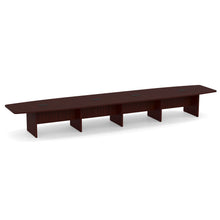 OfficeSource | OS Laminate Conference Tables | Expandable Boat Shaped Conference Table with Slab Base - 20'