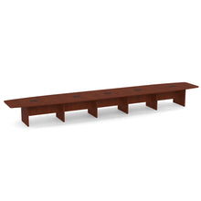 OfficeSource | OS Laminate Conference Tables | Expandable Boat Shaped Conference Table with Slab Base - 24'