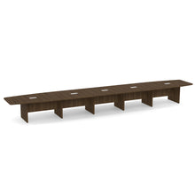OfficeSource | OS Laminate Conference Tables | Expandable Boat Shaped Conference Table with Slab Base - 24'