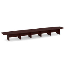OfficeSource | OS Laminate Conference Tables | Expandable Boat Shaped Conference Table with Slab Base - 24'