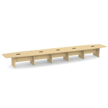 OfficeSource | OS Laminate Conference Tables | Expandable Boat Shaped Conference Table with Slab Base - 24'