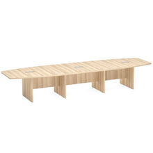 OfficeSource | OS Laminate Conference Tables | Expandable Boat Shaped Conference Table with Slab Base - 14'