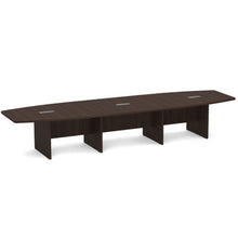 OfficeSource | OS Laminate Conference Tables | Expandable Boat Shaped Conference Table with Slab Base - 14'