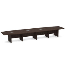 OfficeSource | OS Laminate Conference Tables | Expandable Boat Shaped Conference Table with Slab Base - 18'