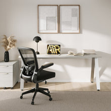 OfficeSource | Finn | Flip Arm Mesh Back Task Chair with Black Frame