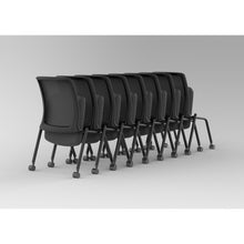 OfficeSource Orion Armless Nesting Chair with Black Frame - Set of 2
