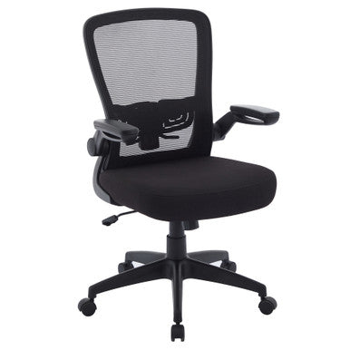 OfficeSource | Finn | Flip Arm Mesh Back Task Chair with Black Frame