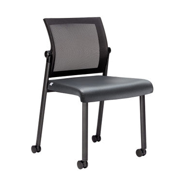 OfficeSource Oslo Mesh Back Armless Stacking Guest Chair with Black Frame
