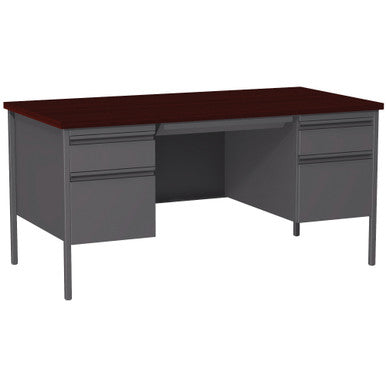 OfficeSource | Raleigh | 60''W Double Pedestal Steel Desk