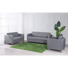 OfficeSource | Define | Loveseat with Silver Metal Legs