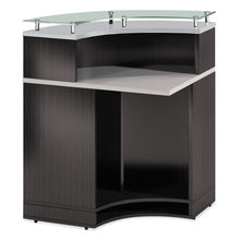 OfficeSource Cosmo Collection Curved Glass Top Reception Desk - 31.5''W x 31.5''D