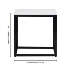 Lenox 22'' x 16'' Rectangular  Side Table with Black Metal Base