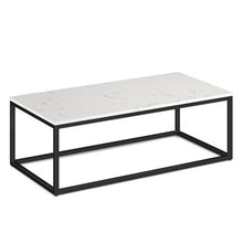 Lenox 24'' x 48'' Rectangular  Coffee Table with Black Metal Base