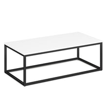 Lenox 24'' x 48'' Rectangular  Coffee Table with Black Metal Base